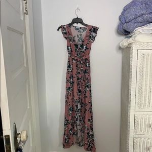 Splendid Maternity Pink Floral Maxi Dress